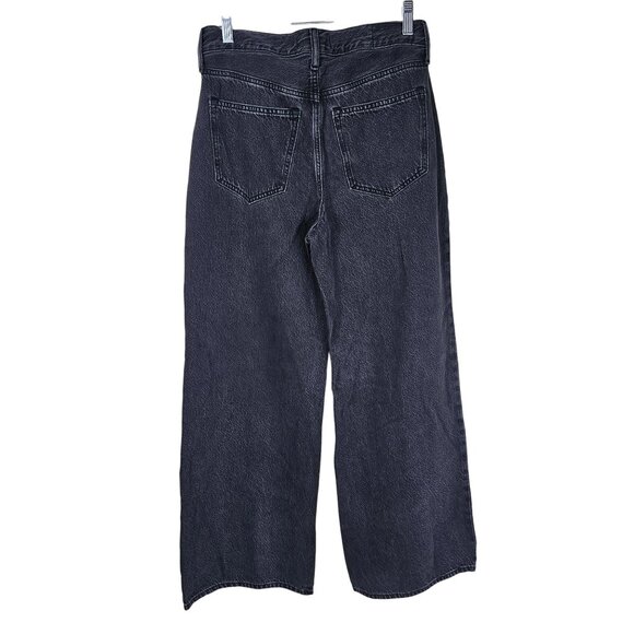Abercrombie & Fitch The Wide Leg High Rise Jeans 27 Washed Black Casual Relaxed - Picture 2 of 9